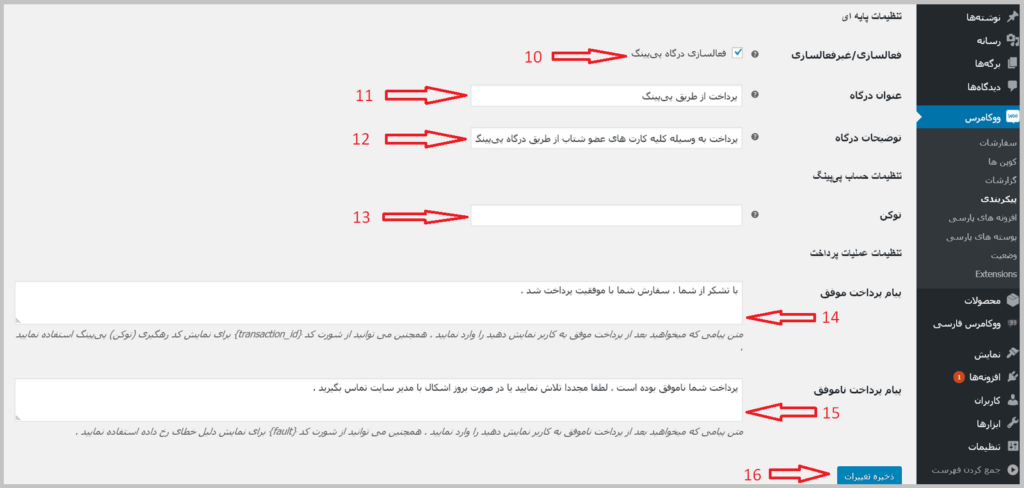 در این بخش باید توکن خودتان را در بخش مشخص‌شده وارد کنید.